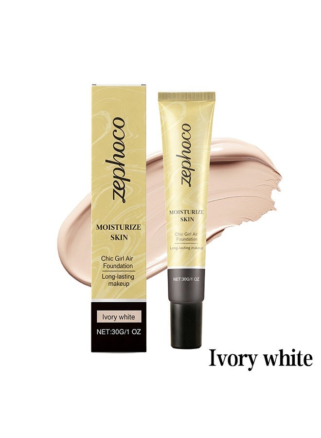 zephoco Blotting Foundation Liquid: Gentle, Lightweight, Hydrating, Natural, Adhesive-Free Foundation Liquid 30g (#Ivory white) - Image 2